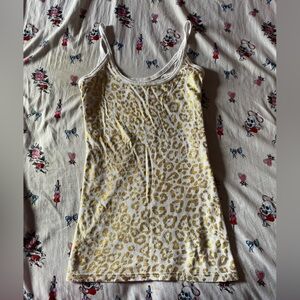 White with Gold Leopard Print Tank